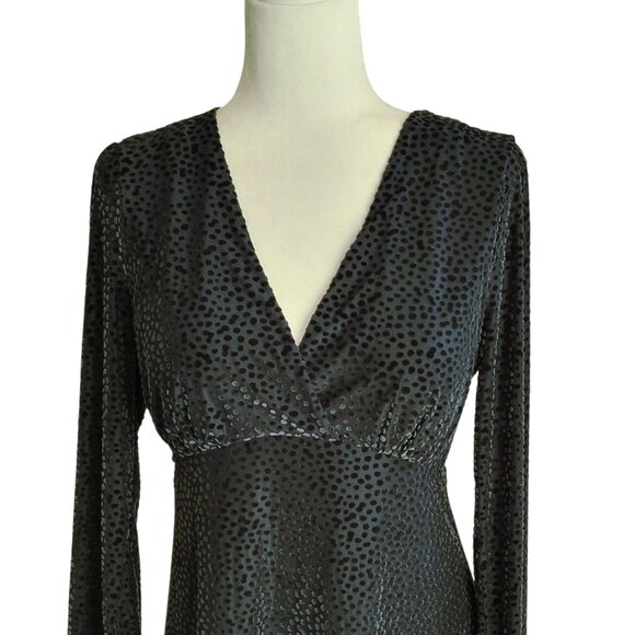 a new day Velvet Burnout Swiss Polka Dot Whimsigoth Fit and Flare Dress - Picture 4 of 9